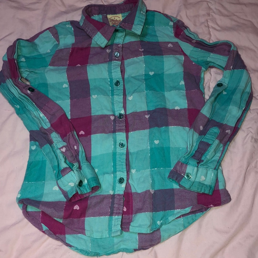 Size 6-6x Girls Plaid button down shirt
